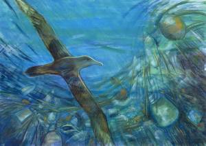 In the Gyre 40''h x 58''w Inches Pastel & Mixed Media on Fabriano Paper